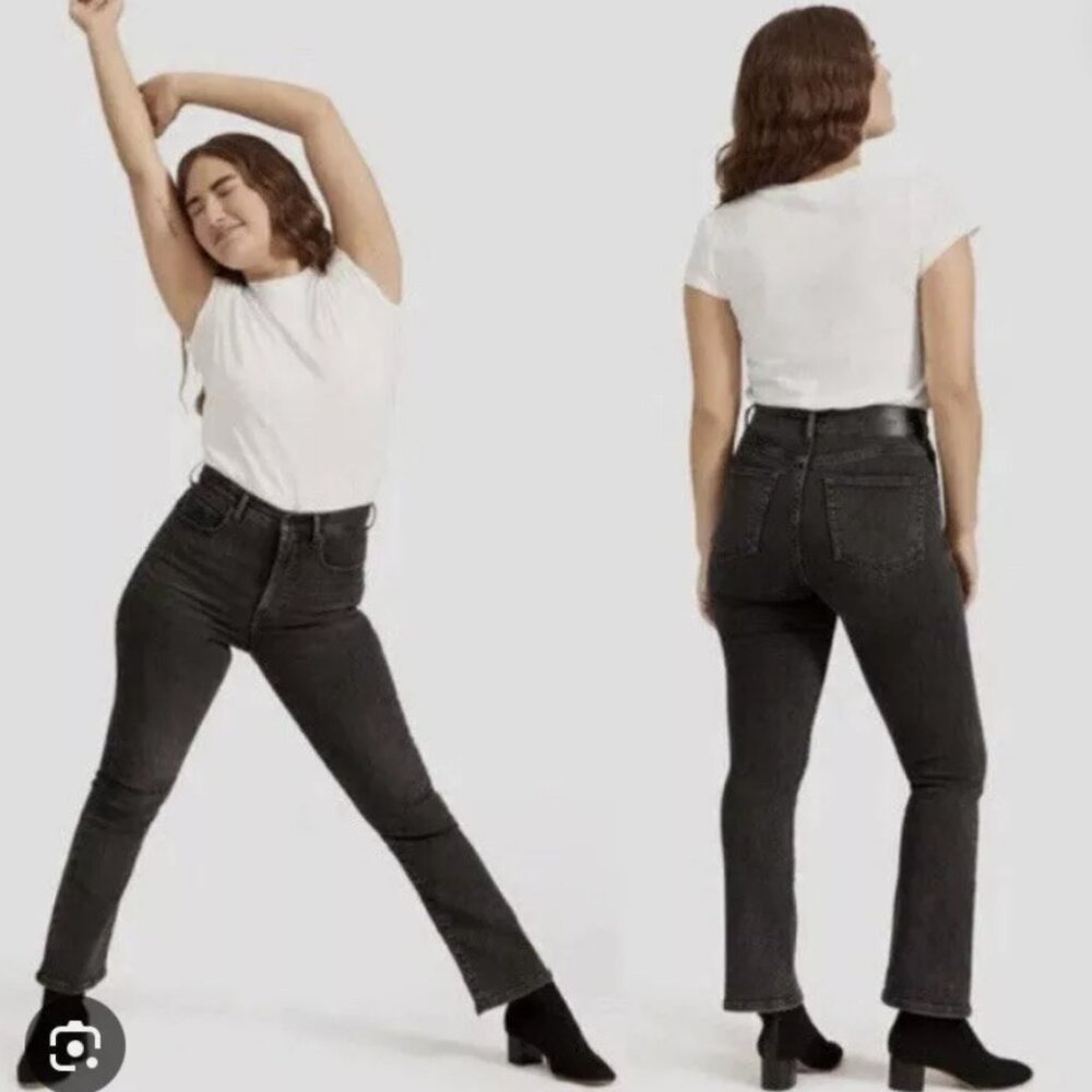 Everlane authentic stretch short bootcut jeans size 24 gray